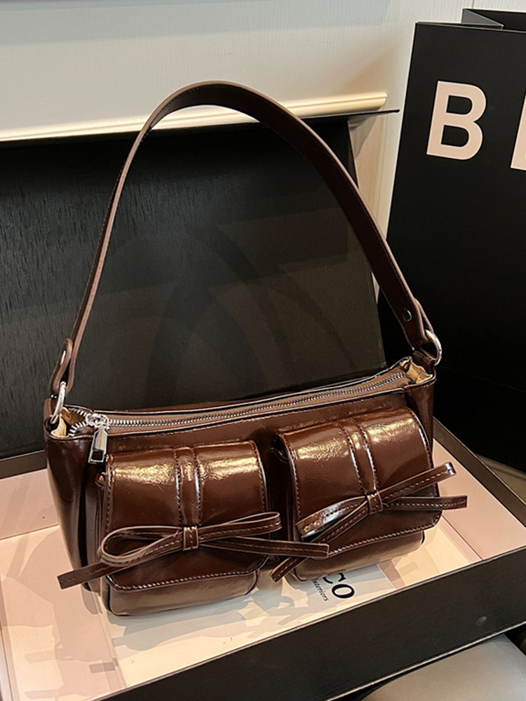 Retro Oil Wax Leather Underarm Bag for Women - 2025 Winter Casual Shoulder Bag, Niche High-End Dumpling Style Retro Oil Wax Leather Underarm Bag for Women - 2025 Winter Casual Shoulder Bag, Niche High-End Dumpling Style