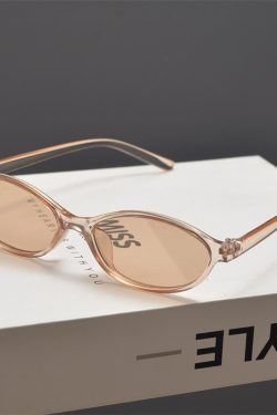 Retro Oval Narrow-Frame Sunglasses for Men and Women - Trendy Small Face Fit, Hip-Hop and Street Style, Ideal for Parties and Runway