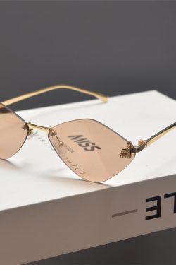 Retro Polygonal Diamond-Shaped Sunglasses for Women - Frameless Cut-Edge, Small Face Flattering, Trendy High-End Fashion Eyewear