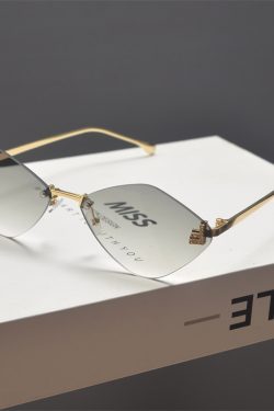 Retro Polygonal Diamond-Shaped Sunglasses for Women - Frameless Cut-Edge, Small Face Flattering, Trendy High-End Fashion Eyewear