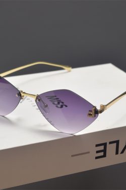 Retro Polygonal Diamond-Shaped Sunglasses for Women - Frameless Cut-Edge, Small Face Flattering, Trendy High-End Fashion Eyewear