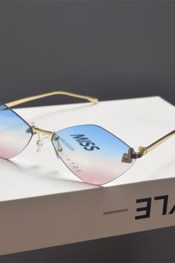 Retro Polygonal Diamond-Shaped Sunglasses for Women - Frameless Cut-Edge, Small Face Flattering, Trendy High-End Fashion Eyewear
