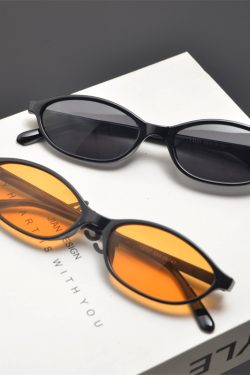 Retro Punk Style Ultra-Small Oval Sunglasses for Men and Women - Trendy Slimming Hip-Hop Sunglasses for Small Faces