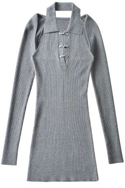 Retro Qipao Knitted Dress with Shawl - Buttoned Lapel, Solid Color, Waist-Defined, Early Autumn Style, Elegant Two-Piece Set