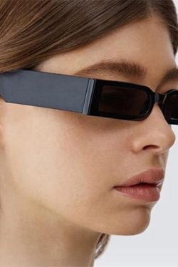 Retro Rectangular Narrow-Frame Sunglasses for Men and Women - Trendy Hip-Hop Street Style, Disco-Inspired Fashion Eyewear
