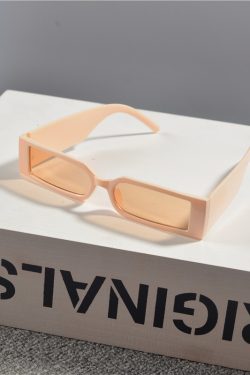 Retro Rectangular Narrow-Frame Sunglasses for Men and Women - Trendy Hip-Hop Street Style, Disco-Inspired Fashion Eyewear