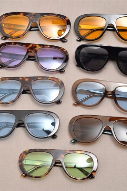 Retro Round Face Frog Sunglasses in Orange Tea Color - Unisex Slimming Fashion for Hip-Hop & Party Style