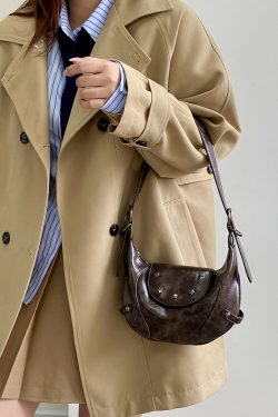 Retro Saddle Bag for Women - Handheld Crossbody Small Bag, Spring Summer 2025 Niche Design, Perfect for Y2K and Vintage Styles