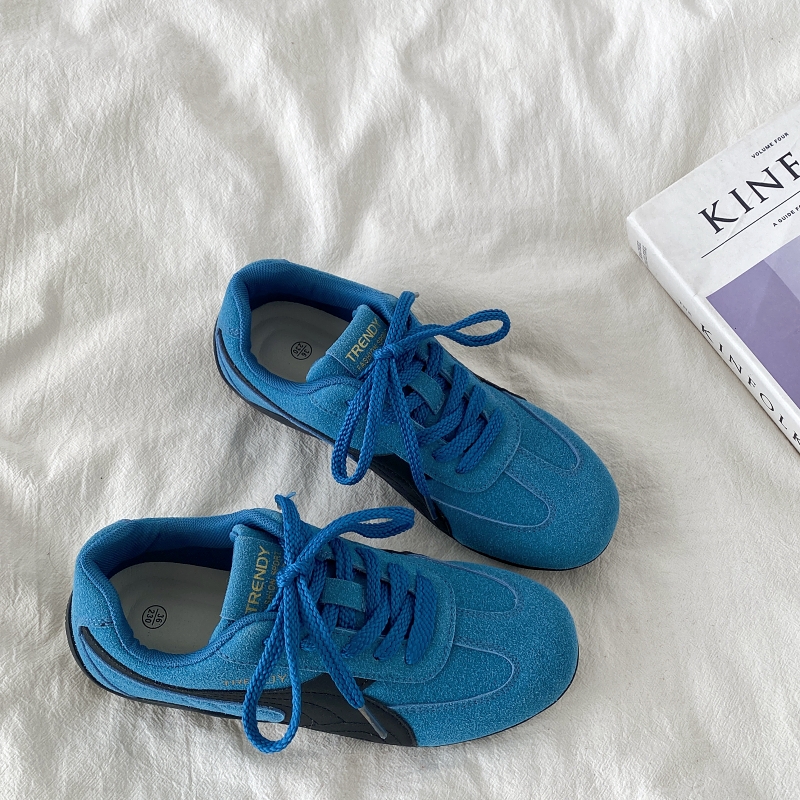 Retro Soft Sole Blue Sports Shoes for Women - Casual Flat A-Gan Racing Sneakers - 2025 Spring Collection Retro Soft Sole Blue Sports Shoes for Women - Casual Flat A-Gan Racing Sneakers - 2025 Spring Collection