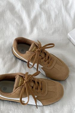 Retro Soft Sole Blue Sports Shoes for Women - Casual Flat A-Gan Racing Sneakers - 2025 Spring Collection