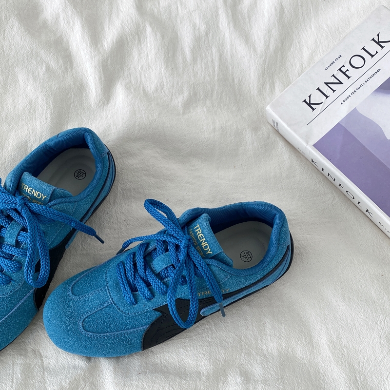 Retro Soft Sole Blue Sports Shoes for Women - Casual Flat A-Gan Racing Sneakers - 2025 Spring Collection Retro Soft Sole Blue Sports Shoes for Women - Casual Flat A-Gan Racing Sneakers - 2025 Spring Collection