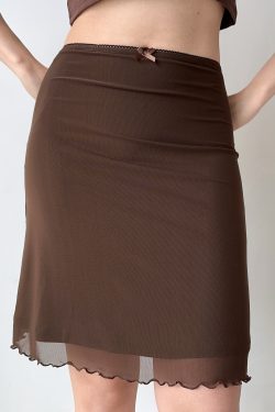 Retro Solid Color Lace Mesh Skirt for Women - European American Style Bodycon Summer Short Skirt