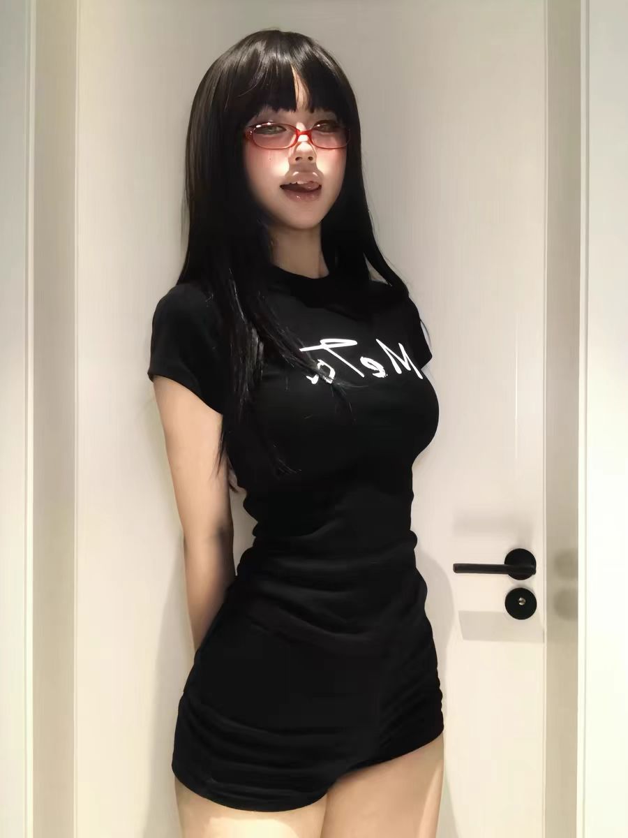 Retro Spicy Girl Letter Print Short Sleeve T-Shirt for Women - Waist-Cinching, Slim-Fit Stretchy Summer Top Retro Spicy Girl Letter Print Short Sleeve T-Shirt for Women - Waist-Cinching, Slim-Fit Stretchy Summer Top