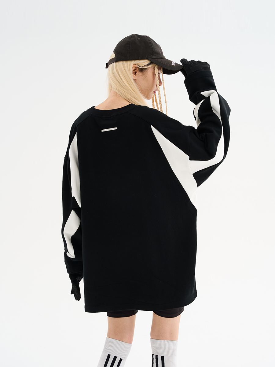 Retro Sports Street Style Loose Round Neck Long Sleeve T-Shirt – Harsh and Cruel Inspired Fashion for 90s and Y2K Vibe Retro Sports Street Style Loose Round Neck Long Sleeve T-Shirt – Harsh and Cruel Inspired Fashion for 90s and Y2K Vibe