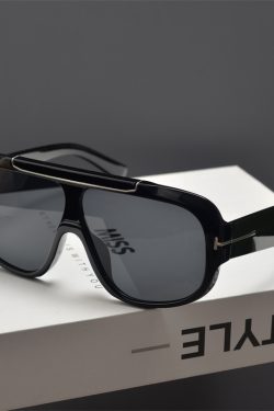 Retro Square Frame Round Face Sunglasses for Men and Women, Trendy Windproof Cycling Shades, Hip-Hop Style Eyewear
