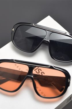 Retro Square Frame Round Face Sunglasses for Men and Women, Trendy Windproof Cycling Shades, Hip-Hop Style Eyewear