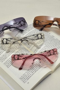 Retro Square Frameless Cut-Edge Sunglasses for Women - Millennial Punk Style, Internet Celebrity Street Fashion Accessory