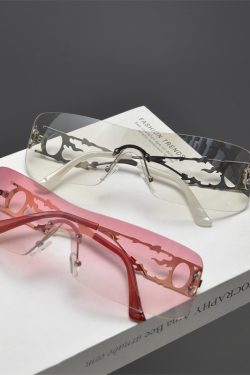 Retro Square Frameless Cut-Edge Sunglasses for Women - Millennial Punk Style, Internet Celebrity Street Fashion Accessory