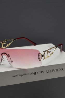 Retro Square Frameless Cut-Edge Sunglasses for Women - Millennial Punk Style, Internet Celebrity Street Fashion Accessory