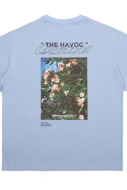 Retro Street Photography Pure Cotton Knitted Loose Short Sleeve T-Shirt for a 90s Inspired Look