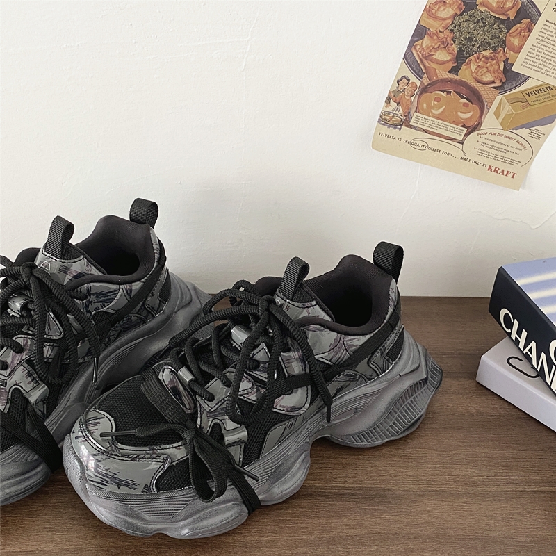 Retro Vintage Black Warrior Dad Shoes for Women - Thick-Soled Height-Increasing Sports Casual Sneakers, Trendy 2025 Style Retro Vintage Black Warrior Dad Shoes for Women - Thick-Soled Height-Increasing Sports Casual Sneakers, Trendy 2025 Style