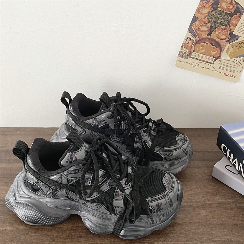 Retro Vintage Black Warrior Dad Shoes for Women - Thick-Soled Height-Increasing Sports Casual Sneakers, Trendy 2025 Style Retro Vintage Black Warrior Dad Shoes for Women - Thick-Soled Height-Increasing Sports Casual Sneakers, Trendy 2025 Style