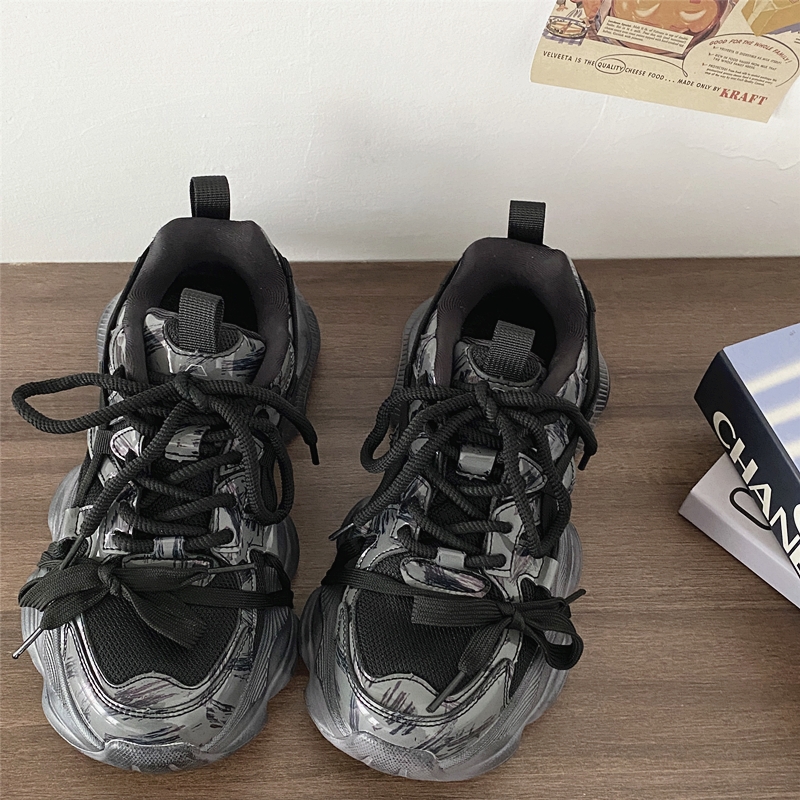 Retro Vintage Black Warrior Dad Shoes for Women - Thick-Soled Height-Increasing Sports Casual Sneakers, Trendy 2025 Style Retro Vintage Black Warrior Dad Shoes for Women - Thick-Soled Height-Increasing Sports Casual Sneakers, Trendy 2025 Style