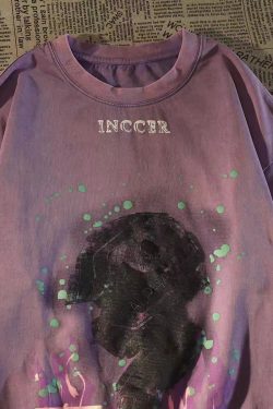 Retro Vintage Distressed Green Short Sleeve T-Shirt for Women - Trendy Summer Base Top in European and American Style