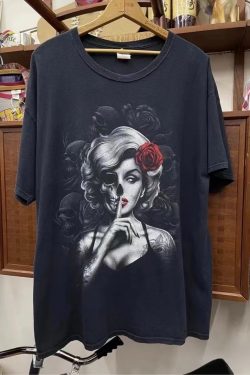 Retro Vintage Distressed Green Short Sleeve T-Shirt for Women - Trendy Summer Base Top in European and American Style