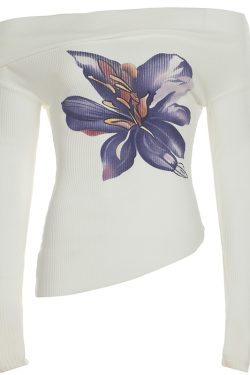 Retro Vintage Hot Girl Plant Print Midi Skirt - Trendy National Style Long Skirt for Y2K and 90s Fashion Lovers