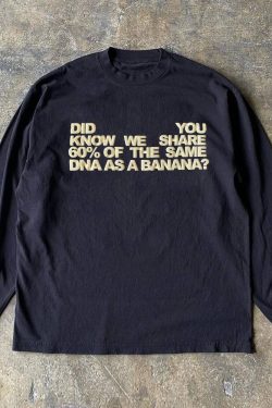 Retro Vintage Letter Print Unisex Long Sleeve T-shirt - 280g Heavyweight Casual Style for Students and Charity Events