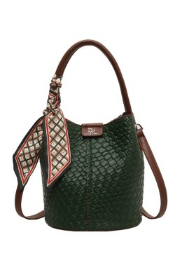 Retro Women's Bucket Bag - 2025 Autumn Style Diamond-Patterned Minimalist Shoulder Handbag