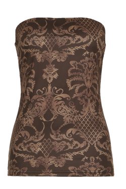 Retro Y2K Printed Slim Fit Strapless Women's Wrap Crop Top - Trendy Hot Girl Style