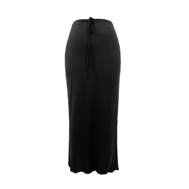 Reversible Long Skirt in Ice Silk Feel - High-End Fabric, Slim Fit, Elastic Waist, Luxe Style for Effortless Elegance Reversible Long Skirt in Ice Silk Feel - High-End Fabric, Slim Fit, Elastic Waist, Luxe Style for Effortless Elegance