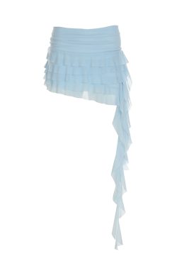 Ruffled Irregular Mesh Ribbon Half Skirt - Versatile Cake Skirt for Y2K and Korean Style Fashion