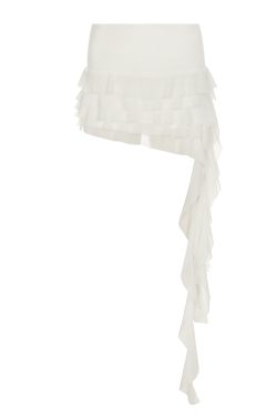 Ruffled Irregular Mesh Ribbon Half Skirt - Versatile Cake Skirt for Y2K and Korean Style Fashion