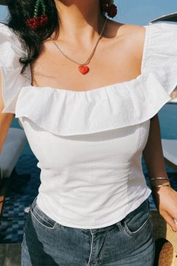 Ruffled White Sleeveless Shirt - Vintage French Romance Vacation Top for Women - Spring/Summer 2025 Fashion