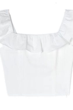 Ruffled White Sleeveless Shirt - Vintage French Romance Vacation Top for Women - Spring/Summer 2025 Fashion