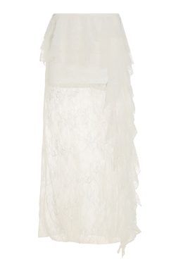 Sexy Lace Spliced Tulle Ruffle Ribbon Half Skirt - Niche Design Long Skirt for 90s and Y2K Fashion Lovers