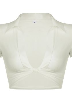 Sexy Mesh Sheer Knotted Tie Deep V Short Top for Women - Hot Girl Style, Trendy Fashion, Subtle Tricks, Perfect for Night Out