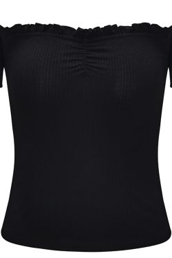 Sexy One-Shoulder Ruffled Puff Sleeve T-Shirt for Women - European & American Style Short Top, Trendy 90s Inspired Fashion