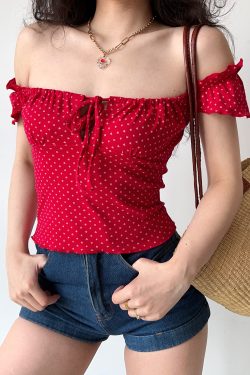 Sexy One-Shoulder Tie T-Shirt for Women with Ruffled Edges - Slim-Fit European and American Style Short Top, Y2K Fashion