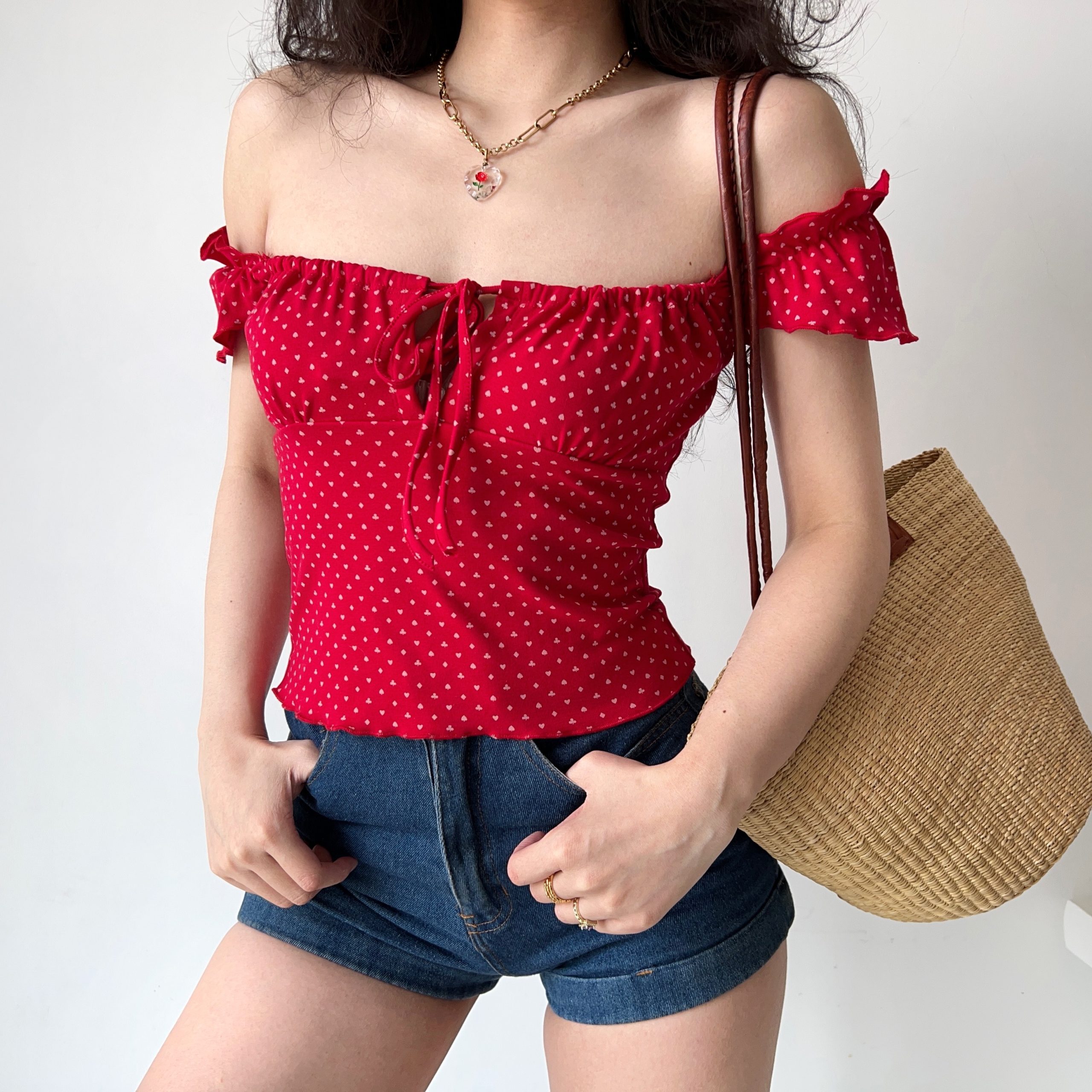 Sexy One-Shoulder Tie T-Shirt for Women with Ruffled Edges - Slim-Fit European and American Style Short Top, Y2K Fashion Sexy One-Shoulder Tie T-Shirt for Women with Ruffled Edges - Slim-Fit European and American Style Short Top, Y2K Fashion