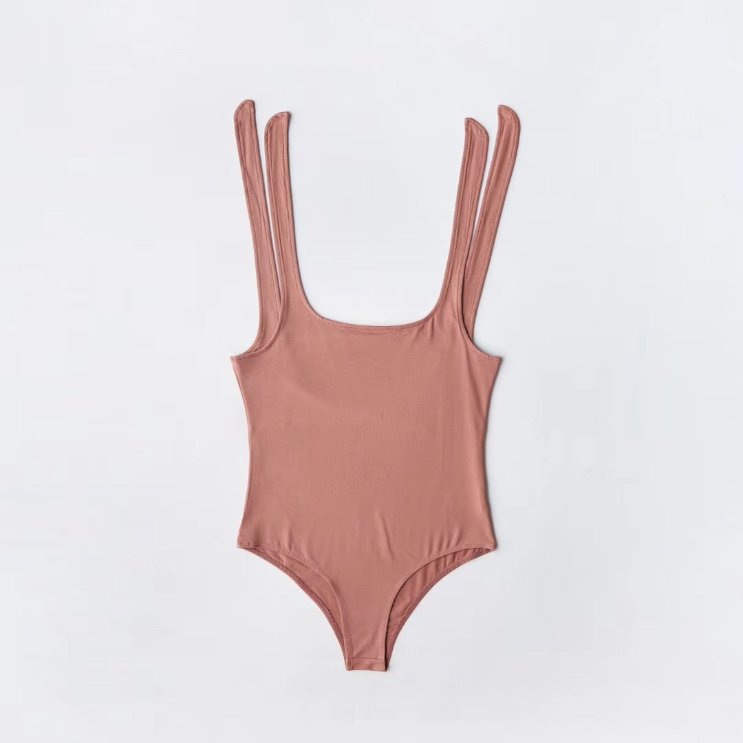 Sexy Shoulder Tie Bow Waist-Cinching Slimming Jumpsuit Tank Top - European and American Style Fashion Sexy Shoulder Tie Bow Waist-Cinching Slimming Jumpsuit Tank Top - European and American Style Fashion