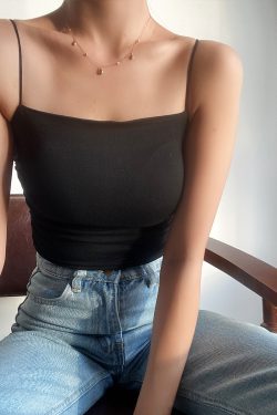 Sexy Strapless High-Waisted Camisole - Versatile Basic Solid Color Top for European and American Style Fashion