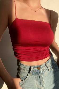 Sexy Strapless High-Waisted Camisole - Versatile Basic Solid Color Top for European and American Style Fashion