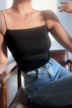 Sexy Strapless High-Waisted Camisole - Versatile Basic Solid Color Top for European and American Style Fashion