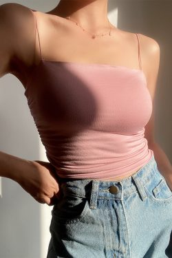 Sexy Strapless High-Waisted Camisole - Versatile Basic Solid Color Top for European and American Style Fashion