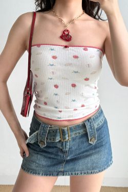 Sexy Strapless Printed Top for Women - Self-Made European American Style Summer Slim Fit Hot Girl Fashion