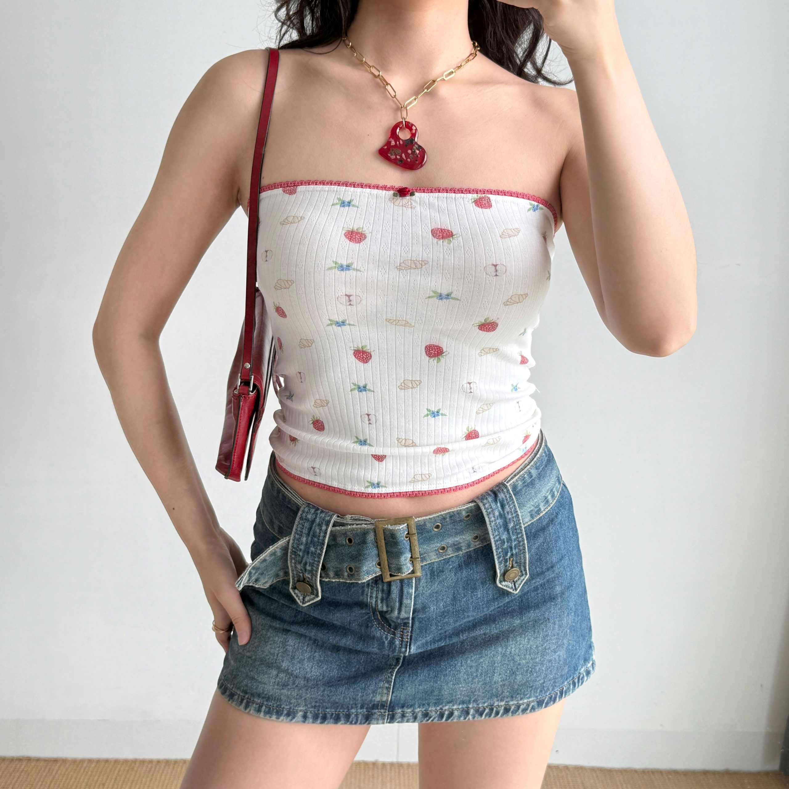 Sexy Strapless Printed Top for Women - Self-Made European American Style Summer Slim Fit Hot Girl Fashion Sexy Strapless Printed Top for Women - Self-Made European American Style Summer Slim Fit Hot Girl Fashion